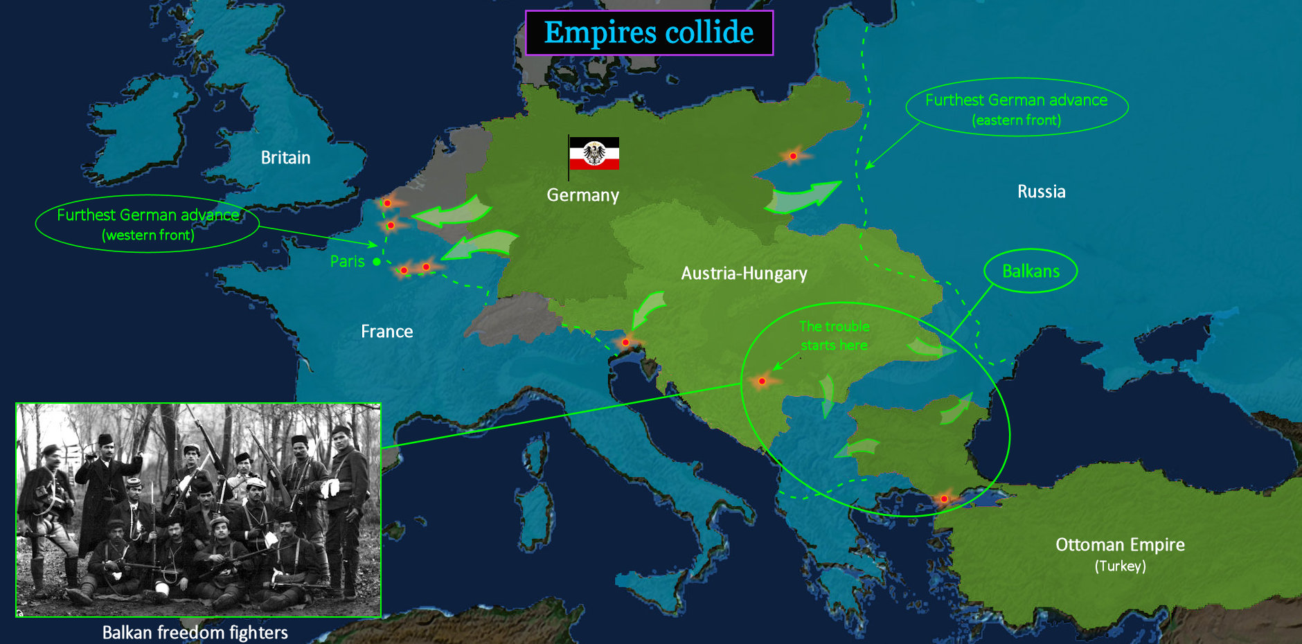 World War One, 1914-1918 map